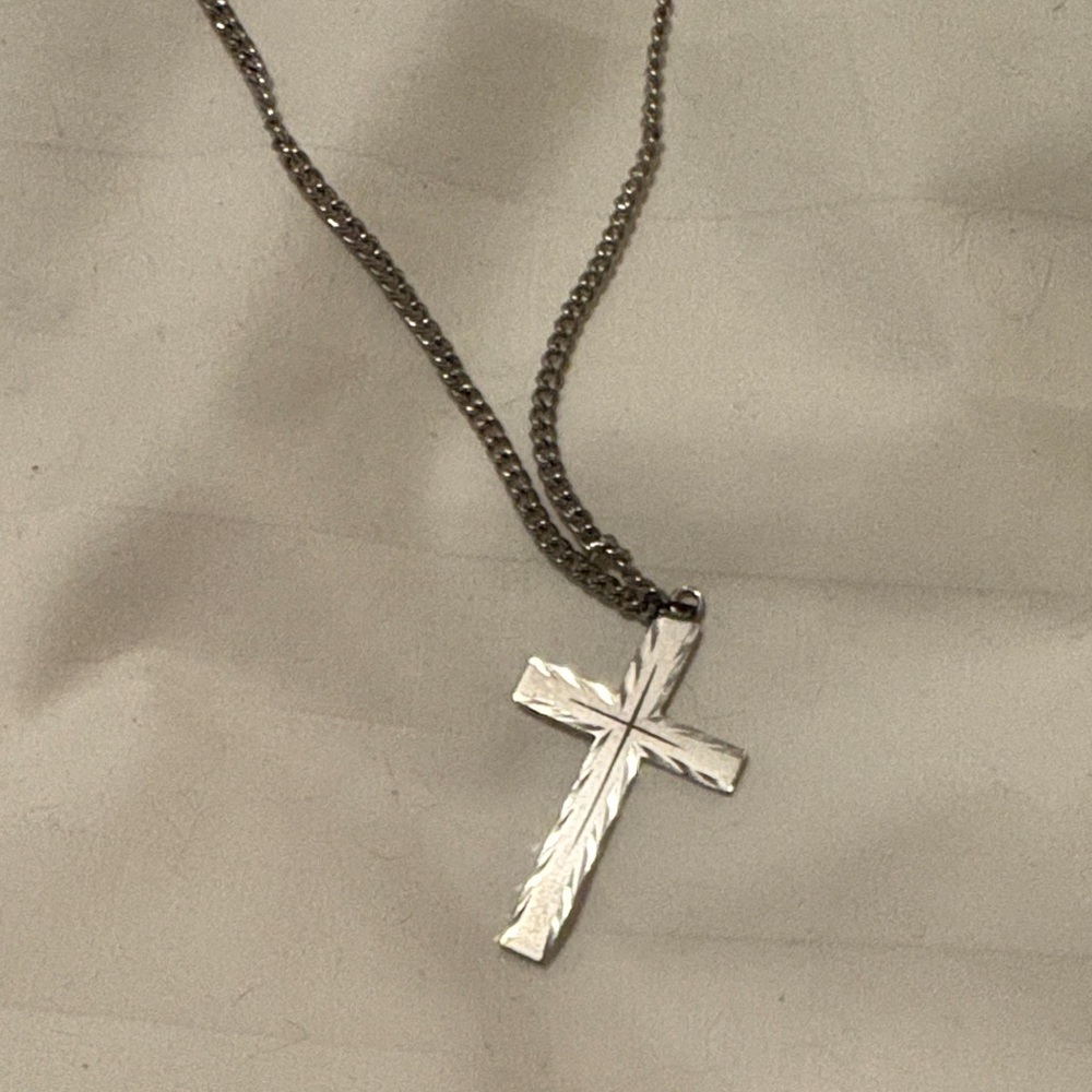 Silver Cross Pendant Necklace